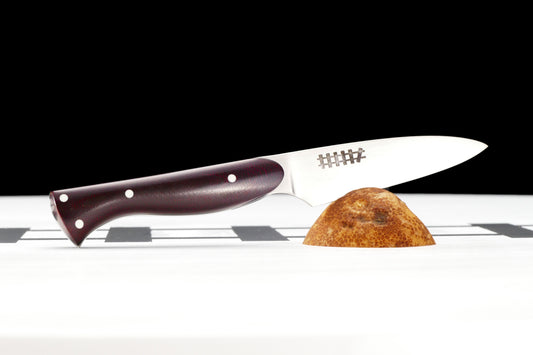 S90V Pairing Knife Burgandy Micarta