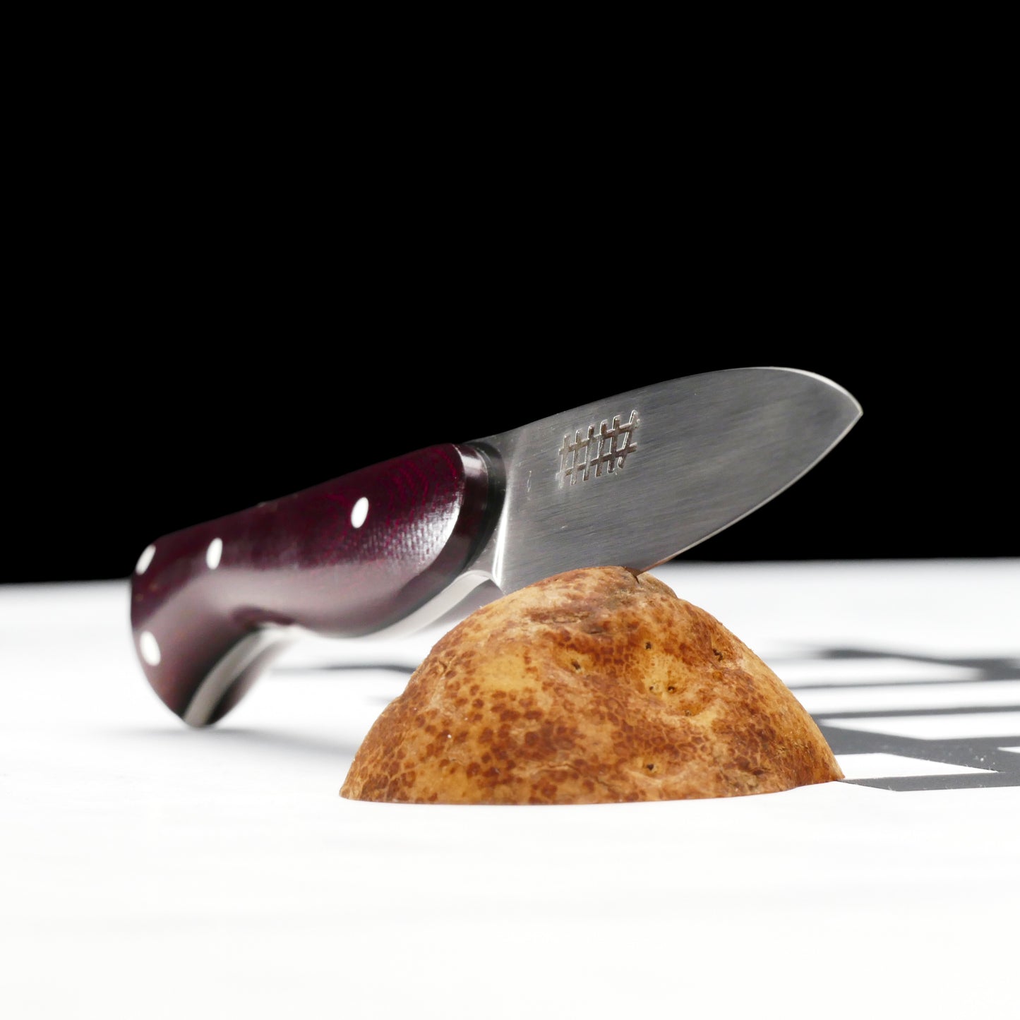 S90V Pairing Knife Burgandy Micarta