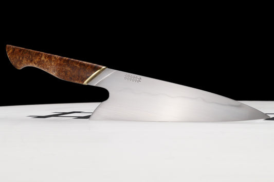 Honyaki Petty Chef with Amboyna and Brass